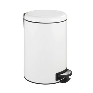 Imagine Cos de gunoi, Wenko, Leman Easy Close, 25 x 32 x 38 cm, 12 L, inox/polipropilena, alb/negru