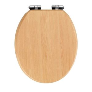 Imagine Capac de toaleta cu sistem automat de coborare, Wenko, Beech Nature, 35.5 x 42.5 cm, mdf/inox, natur