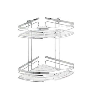Imagine Etajera de colt, Wenko, Premium Rack, 26.5 x 27.5 x 19 cm, inox, gri