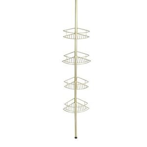 Imagine Etajera de colt extensibila, Wenko, Dolcedo, 31 x 23 x 62-275 cm, inox, auriu