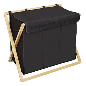 Imagine Cos pentru rufe, Wenko, Ecori, 69 x 33 x 56.5 cm, 31 L, poliester/polietilena, negru