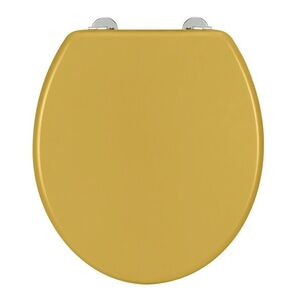 Imagine Capac de toaleta cu sistem automat de coborare, Wenko, Prima, 37 x 41 cm, mdf/inox, mustar