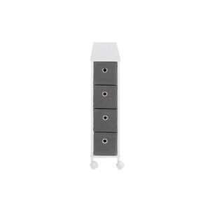 Imagine Raft de nisa cu 4 sertare Maximex, Niche, 58x20x79 cm, polipropilena, alb/gri antracit