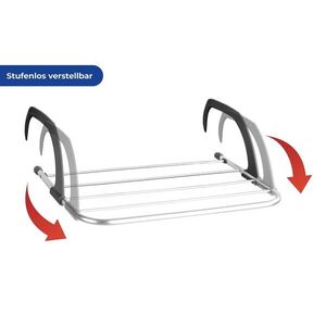 Imagine Uscator rufe calorifer/balcon cu raft, 2 in 1 Maximex Clothes, 53x34x16 cm, aluminiu, gri/argintiu