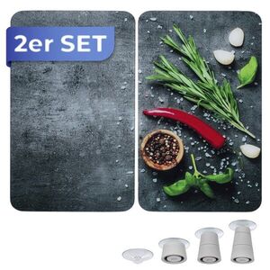 Imagine Set 2 protectii pentru aragaz Maximex, Rosemary, 52x30 cm, sticla, multicolor