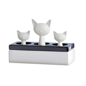 Imagine Umidificator Maximex, Cat, 22x8.5x15.5 cm, ceramica, alb/negru