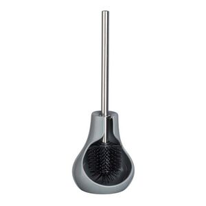 Imagine Perie pentru toaleta cu suport Drop Neo, Wenko, 14x13.5x40 cm, ceramica/silicon, gri