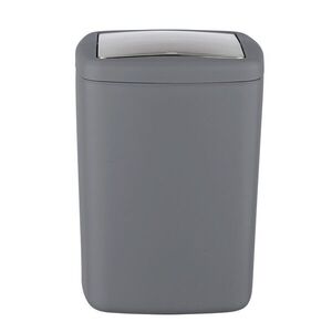 Imagine Cos de gunoi Barcelona, Wenko, 20.5x20.5x28.5 cm, plastic/TPE, gri inchis