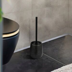 Imagine Perie pentru toaleta cu suport Nerno, Wenko, 10.5x39.5 cm, ceramica/inox, negru