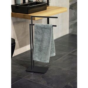 Imagine Suport pentru prosoape Recco, Wenko, 48x20x80.5 cm, metal/otel, negru