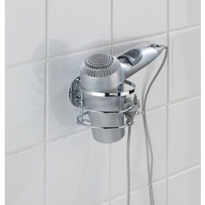 Imagine Suport pentru uscatorul de par Turbo-Loc, Wenko, 12.5x11.5x9 cm, inox, argintiu lucios
