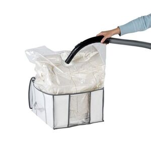 Imagine Cutie cu sac pentru vidat Vacuum Soft Box, Wenko, 40x25x42 cm, plastic/polipropilena, alb