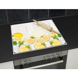 Imagine Protectie perete bucatarie Lemons, Wenko, 56x50x0.5 cm, sticla/silicon, multicolor