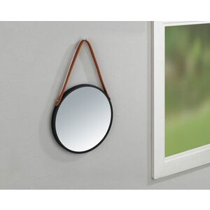 Imagine Oglinda decorativa Borrone, Wenko, 30 cm, sticla/metal, negru/argintiu lucios