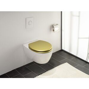 Imagine Capac de toaleta Aldeno, Wenko, 37x41 cm, MDF/inox, auriu