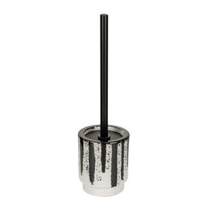 Imagine Perie pentru toaleta cu suport Subiza, Wenko, 11x39 cm, ceramica/inox, alb/negru