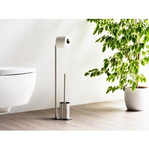 Imagine Suport pentru hartie igienica si perie toaleta Levante, Wenko, 23x17x63 cm, inox, argintiu mat