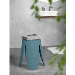Imagine Taburet pentru baie Comiso, Wenko, 44.5x46 cm, plastic/poliuretan, albastru petrol
