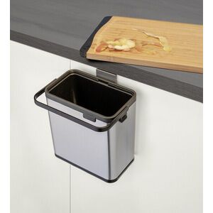 Imagine Cos de gunoi Colin, Wenko, 20.5x12.5x21 cm, inox/ABS/polipropilena, argintiu/negru