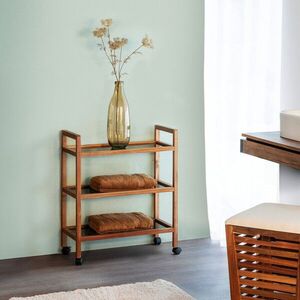 Imagine Organizator baie Fondi, Wenko, 65x31x76.5 cm, lemn acacia/sticla/plastic, maro/negru