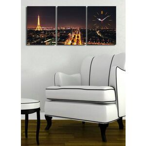 Imagine Ceas de perete decorativ din pânză (3 bucăți), 3P3040CS-66, 30 x 40 cm, 3 piese, Multicolor