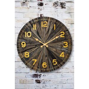 Imagine Ceas de perete decorativ, Myk1113-06, Diametru: 36 cm, Multicolor
