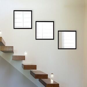 Imagine Set 3 oglinzi decorative, SETAYNA_066, Plastic laminat, Argintiu / Negru