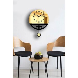 Imagine Ceas de perete decorativ, Vlnt108Al, Diametru: 39 cm, Aur/Negru