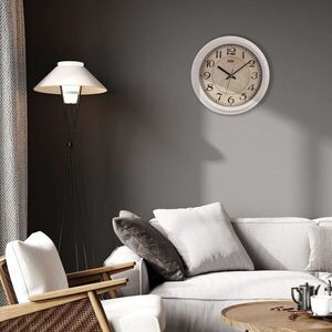 Imagine Ceas de perete decorativ, Alfa, Dimensiune: 31 x 31 cm, Alb