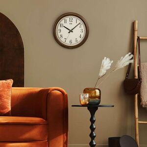 Imagine Ceas de perete decorativ, Beta, Dimensiune: 38 x 38 cm, Maro