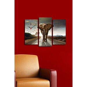 Imagine Ceas de perete decorativ din pânză (3 bucăți), 3PATCS-20, 20 x 39 cm, 2 piese, Multicolor
