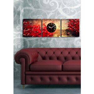 Imagine Ceas de perete decorativ din pânză (3 bucăți), 3P2828CS-10, Dimensiune: 28 x 28 cm (3 bucăți), Multicolor
