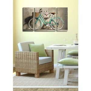 Imagine Ceas de perete decorativ din pânză (3 bucăți), 3P204045CS-14, Dimensiune: 20 x 45 cm (2 bucăți), Multicolor