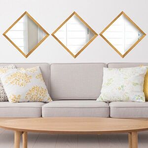 Imagine Set 3 oglinzi decorative, SETAYNA_050, Plastic laminat, Aur argint