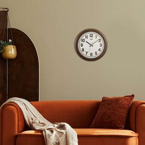 Imagine Ceas de perete decorativ, Auris, Dimensiune: 34 x 34 cm, Maro