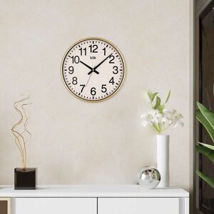 Imagine Ceas de perete decorativ, Simplex, Dimensiune: 38 x 38 cm, Auriu