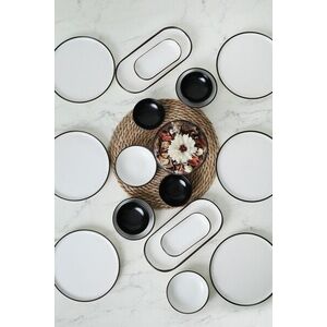 Imagine Set de mic dejun (18 piese), L'essentiel Maison, 275KRM1961, Antibacterian, Alb/Negru