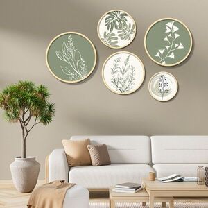 Imagine Set 5 decoratiuni de perete MDF, Yats-04, Dimensiune: 43, 5 x 43, 5 cm (1 bucată), Multicolor