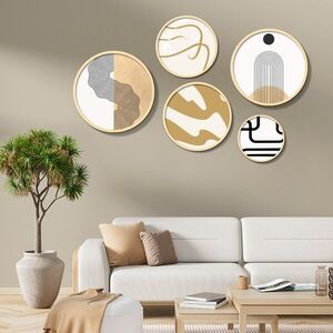 Imagine Set 5 decoratiuni de perete MDF, Yats-06, Dimensiune: 43, 5 x 43, 5 cm (1 bucată), Multicolor