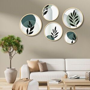 Imagine Set 5 decoratiuni de perete MDF, Yats-22, Dimensiune: 43, 5 x 43, 5 cm (1 bucată), Multicolor