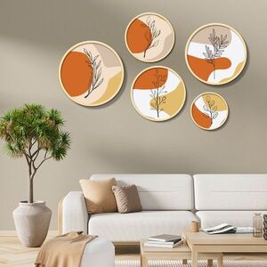 Imagine Set 5 decoratiuni de perete MDF, Yats-03, Dimensiune: 43, 5 x 43, 5 cm (1 bucată), Multicolor