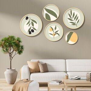 Imagine Set 5 decoratiuni de perete MDF, Yats-21, Dimensiune: 43, 5 x 43, 5 cm (1 bucată), Multicolor