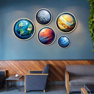 Imagine Set 5 decoratiuni de perete MDF, Yats-27, Dimensiune: 43, 5 x 43, 5 cm (1 bucată), Multicolor