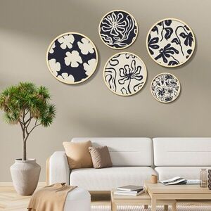 Imagine Set 5 decoratiuni de perete MDF, Yats-05, Dimensiune: 43, 5 x 43, 5 cm (1 bucată), Multicolor
