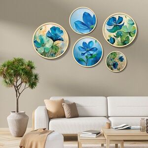 Imagine Set 5 decoratiuni de perete MDF, Yats-20, Dimensiune: 43, 5 x 43, 5 cm (1 bucată), Multicolor