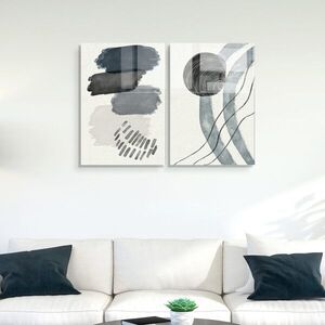 Imagine Set 2 decoratiuni de perete din sticla temperata, 1998, Dimensiune: 70 x 100 cm (2 bucăți), Multicolor