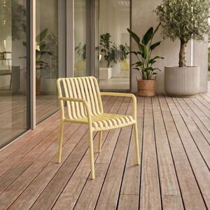 Imagine Scaun pentru gradina Valoro, Homla, 54.50x58.50x81 cm, plastic, galben