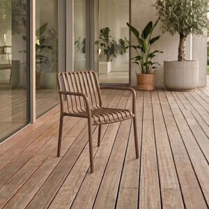 Imagine Scaun pentru gradina Valoro, Homla, 54.50x58.50x81 cm, plastic, maro deschis