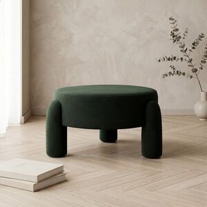 Imagine Taburet Ollera, Homla, 65x36 cm, MDF/poliester, verde inchis