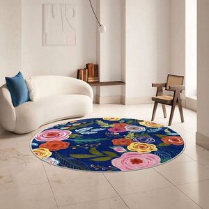 Imagine Covor (100 x 100), Kece-Fr68, 100x100 cm, Albastru navy